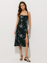 Camisole-Midikleid mit Blumenmuster und Schlitz am Oberschenkel